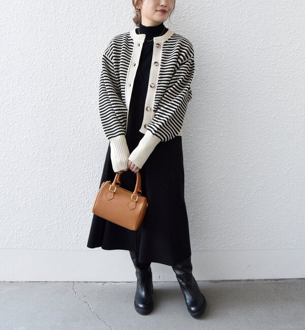 SHIPS any「SHIPS any: パターン コンパクト ショート ニット カーディガン」|カーディガン|