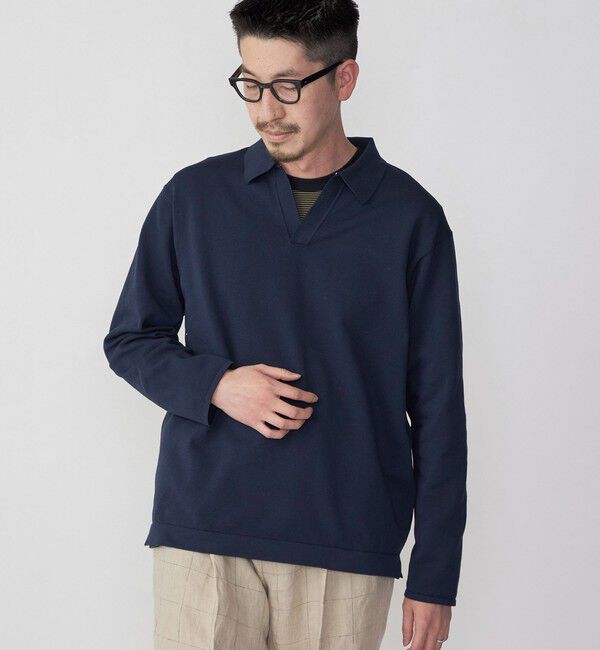 SHIPS「SHIPS:〈手洗い可能〉14ゲージ TEXBRID(R) ミラノリブ スキッパー ポロシャツ」|Tシャツ・カットソー|