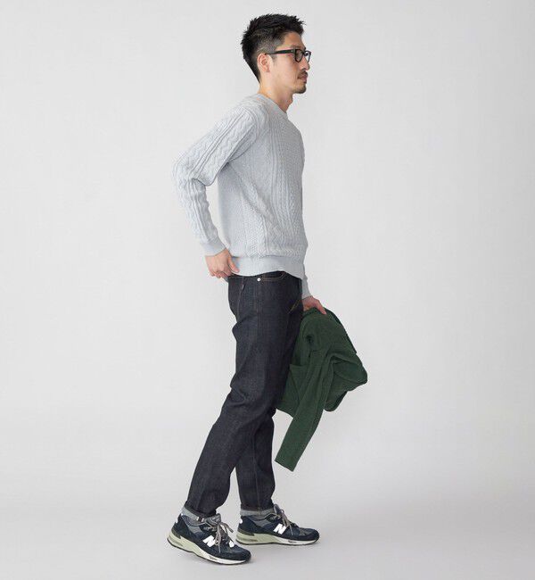 SHIPS「SHIPS:〈手洗い可能〉リネン/コットン TEXBRID(R) ランダムアラン クルーネックニット」|ニット・セーター|