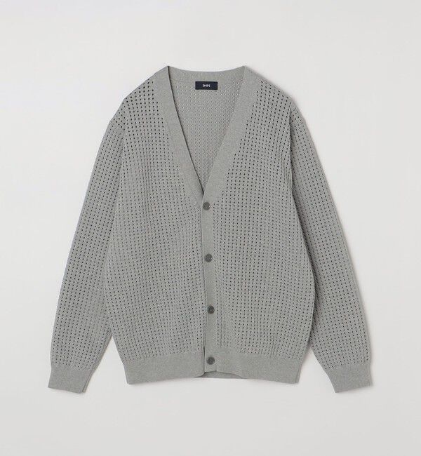 SHIPS「SHIPS:〈手洗い可能〉12ゲージ クロシェライク アイレット カーディガン」|カーディガン|