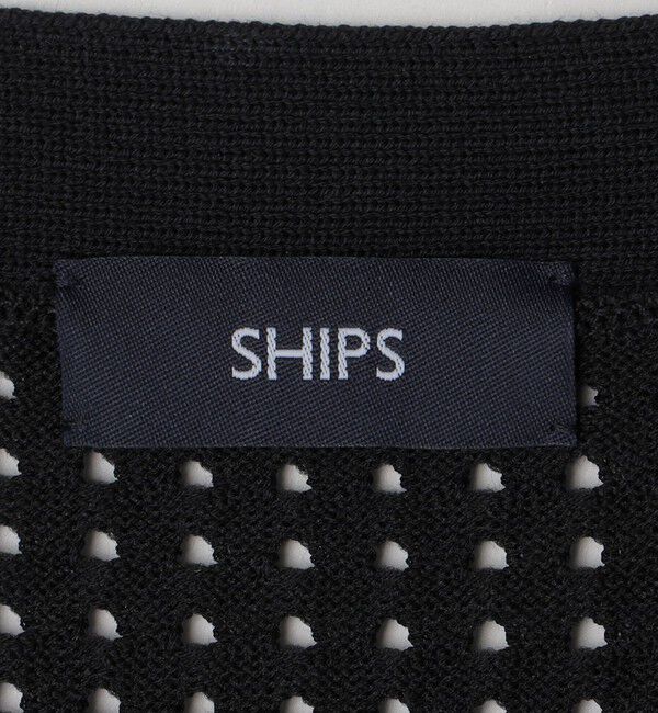 SHIPS「SHIPS:〈手洗い可能〉12ゲージ クロシェライク アイレット カーディガン」|カーディガン|