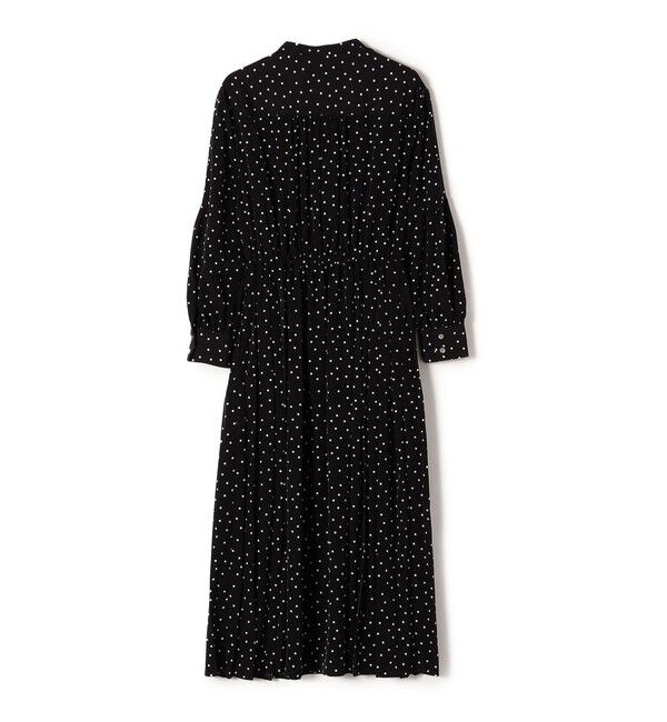 SHIPS for women「【WEB限定】〈手洗い可能〉ドット / 花柄 バンドカラー サイド プリーツ ワンピース」|ワンピース|