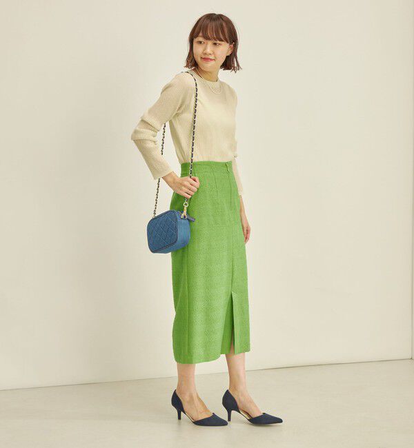 SHIPS for women「〈手洗い可能〉フロント ジップ ツイード タイト スカート」|スカート|