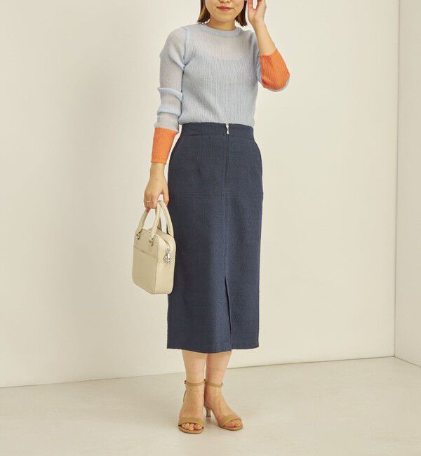 SHIPS for women「〈手洗い可能〉フロント ジップ ツイード タイト スカート」|スカート|