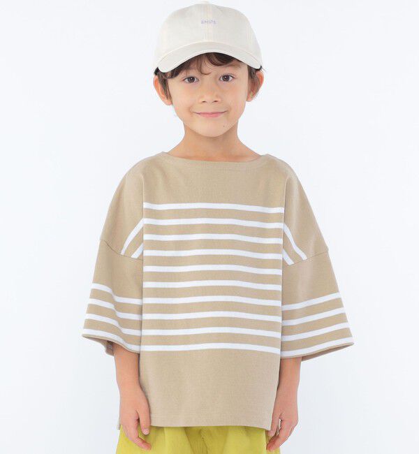 SHIPS KIDS「SHIPS KIDS:100～170cm / パネル ボーダー 半袖 TEE」|Tシャツ・カットソー|