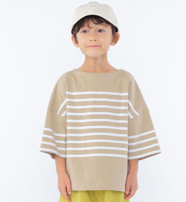 SHIPS KIDS「SHIPS KIDS:100～170cm / パネル ボーダー 半袖 TEE」|Tシャツ・カットソー|