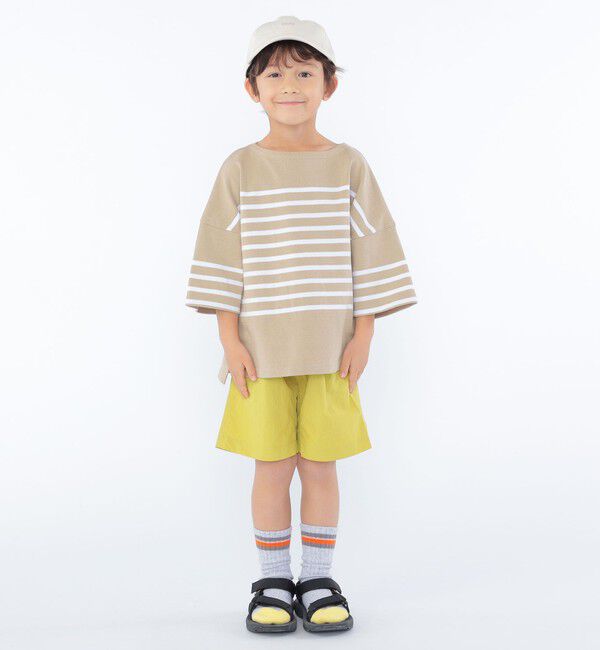 SHIPS KIDS「SHIPS KIDS:100～170cm / パネル ボーダー 半袖 TEE」|Tシャツ・カットソー|