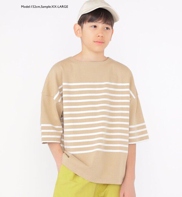 SHIPS KIDS「SHIPS KIDS:100～170cm / パネル ボーダー 半袖 TEE」|Tシャツ・カットソー|