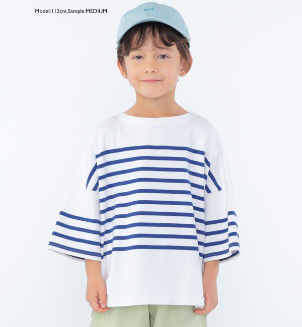 SHIPS KIDS「SHIPS KIDS:100～170cm / パネル ボーダー 半袖 TEE」|Tシャツ・カットソー|