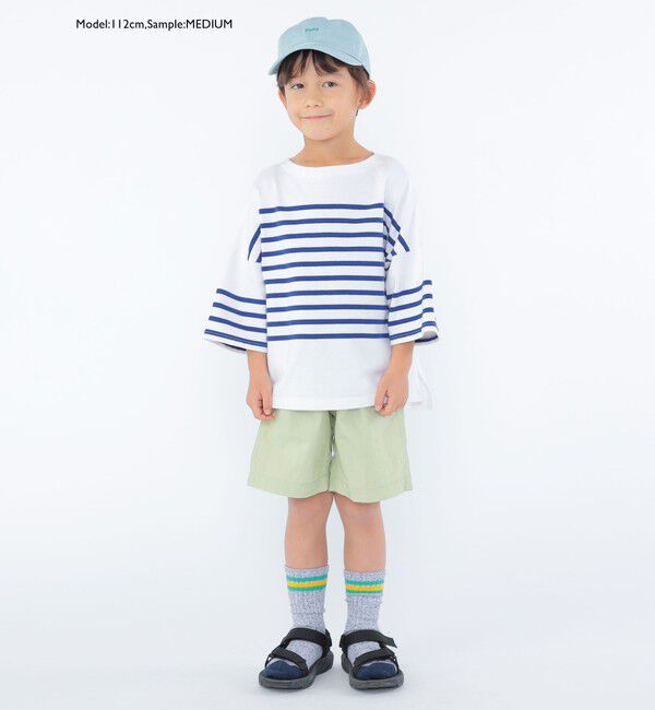 SHIPS KIDS「SHIPS KIDS:100～170cm / パネル ボーダー 半袖 TEE」|Tシャツ・カットソー|