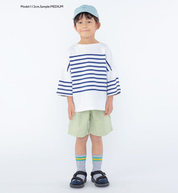 SHIPS KIDS「SHIPS KIDS:100～170cm / パネル ボーダー 半袖 TEE」|Tシャツ・カットソー|