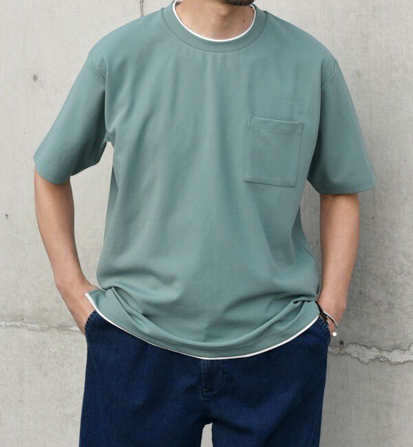 SHIPS any「SHIPS any: 〈吸水・速乾・ストレッチ〉 フェイク レイヤード Tシャツ 24SS◇」|Tシャツ・カットソー|