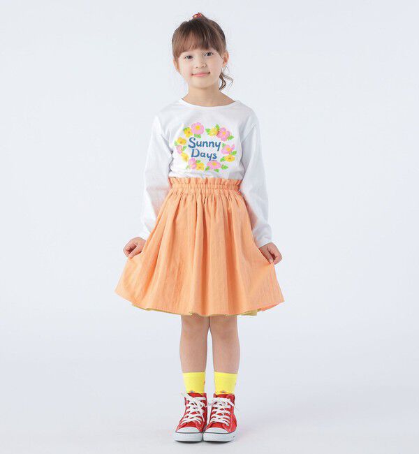 SHIPS KIDS「SHIPS KIDS:100～130cm / リバーシブル ギャザー スカート」|フレア|