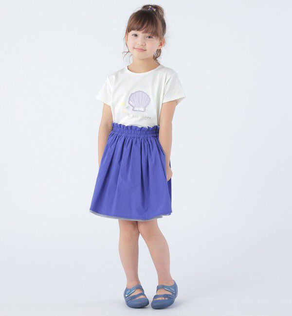 SHIPS KIDS「SHIPS KIDS:100～130cm / リバーシブル ギャザー スカート」|フレア|