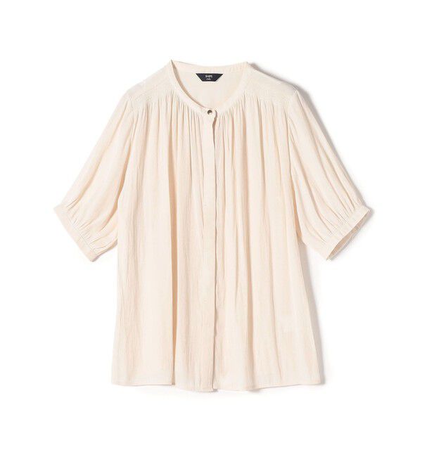 SHIPS Colors 「SHIPS Colors:〈洗濯機可能〉サテン ギャザー 5分袖 シャツ◇」|シャツ・ブラウス|