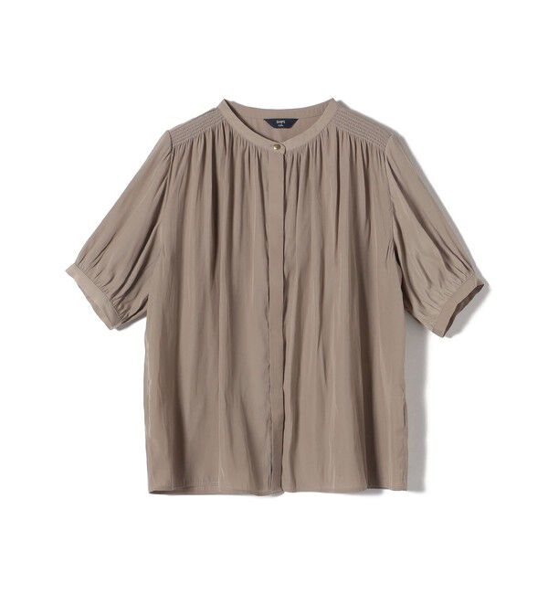 SHIPS Colors 「SHIPS Colors:〈洗濯機可能〉サテン ギャザー 5分袖 シャツ◇」|シャツ・ブラウス|