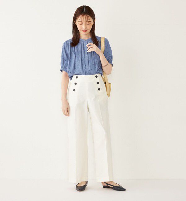 SHIPS Colors 「SHIPS Colors:〈洗濯機可能〉サテン ギャザー 5分袖 シャツ◇」|シャツ・ブラウス|