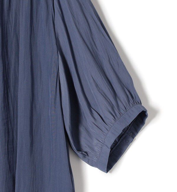 SHIPS Colors 「SHIPS Colors:〈洗濯機可能〉サテン ギャザー 5分袖 シャツ◇」|シャツ・ブラウス|