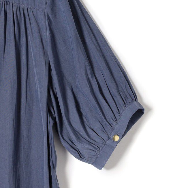 SHIPS Colors 「SHIPS Colors:〈洗濯機可能〉サテン ギャザー 5分袖 シャツ◇」|シャツ・ブラウス|