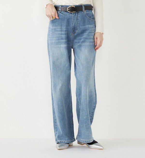 SHIPS Colors 「SHIPS Colors:〈洗濯機可能〉デニム ワイド パンツ3◇」|デニム|スカイブルー