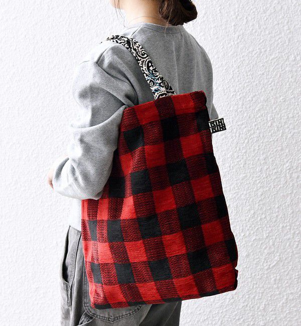 SHIPS any「【SHIPS any別注】BINDU: デザイン ジャカード トートバッグ」|トートバッグ|レッド