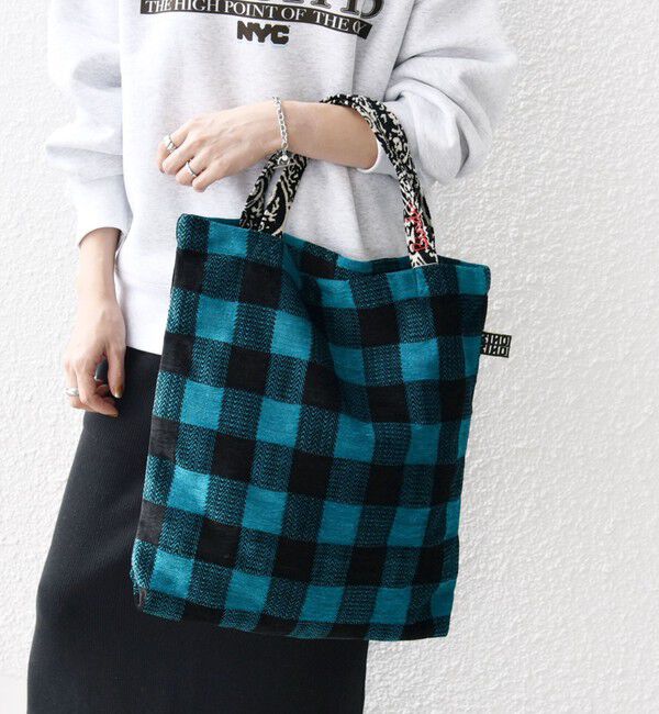 SHIPS any「【SHIPS any別注】BINDU: デザイン ジャカード トートバッグ」|トートバッグ|ブルー