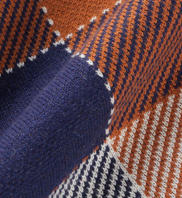 SHIPS「SHIPS:〈手洗い可能〉コットン カシミヤ チェック クルーネック ニット」|ニット・セーター|