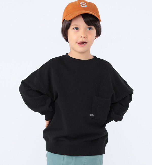 SHIPS KIDS「【WEB限定】SHIPS KIDS:100～160cm / マイクロ ロゴ スウェット」|スウェット・ジャージ|ブラック
