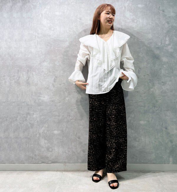 SHIPS for women「〈手洗い可能〉marmors: 2way フリル カラー ブラウス」|シャツ・ブラウス|