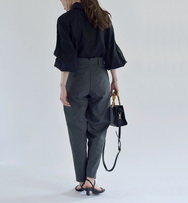 quaranciel「quaranciel:〈洗濯機可能〉ハンサム テーパード センタープレス パンツ（セットアップ対応）」|スラックス|