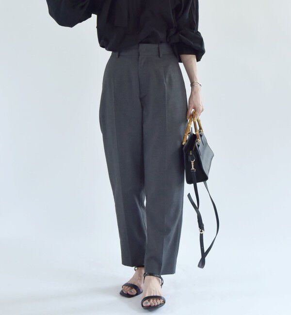 quaranciel「quaranciel:〈洗濯機可能〉ハンサム テーパード センタープレス パンツ（セットアップ対応）」|スラックス|