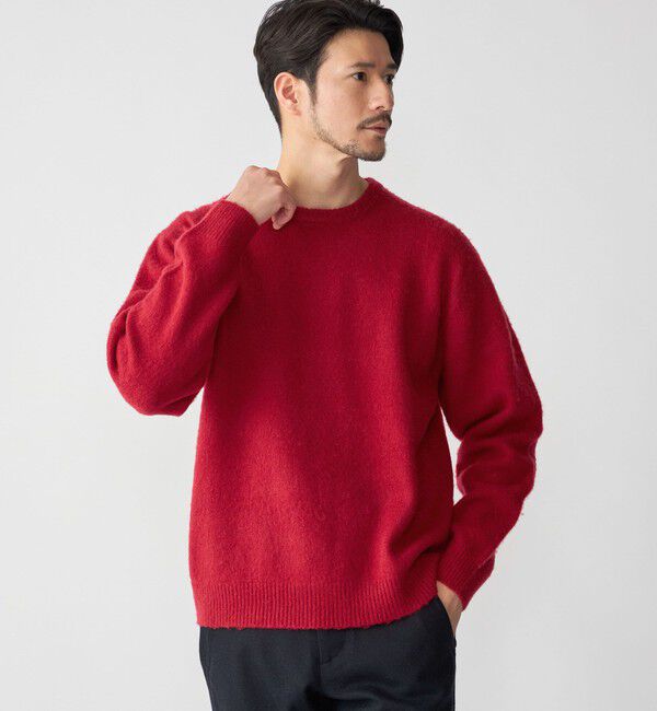 SHIPS「SHIPS: 7ゲージ ウール シャギー クルーネック ニット」|ニット・セーター|