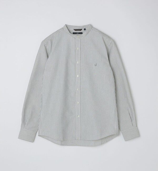 SHIPS「【WEB限定】SHIPS: 防シワ・吸水速乾 Drymix(R) ワンポイントロゴバンドカラーシャツ」|シャツ・ブラウス|