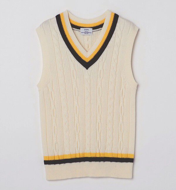 SHIPS「SHIPS: 奥山メリヤス チルデン ニット ベスト」|ベスト・ジレ|
