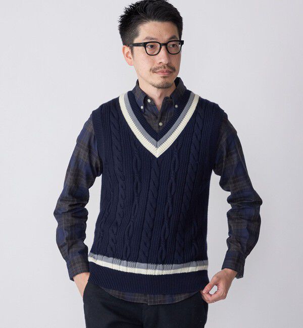 SHIPS「SHIPS: 奥山メリヤス チルデン ニット ベスト」|ベスト・ジレ|