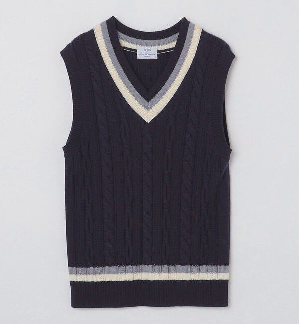 SHIPS「SHIPS: 奥山メリヤス チルデン ニット ベスト」|ベスト・ジレ|