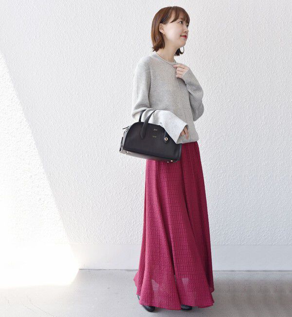 SHIPS for women「【WEB限定】〈手洗い可能〉ボーダー リブ スリーブ ベーシック ニット」|ニット・セーター|