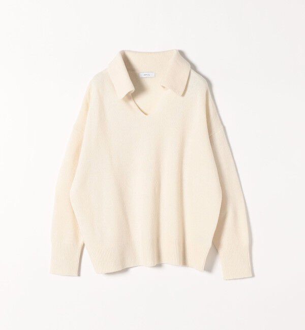 SHIPS any「SHIPS any: AQUA カシミヤ ミックス スキッパーカラー プルオーバー」|ニット・セーター|