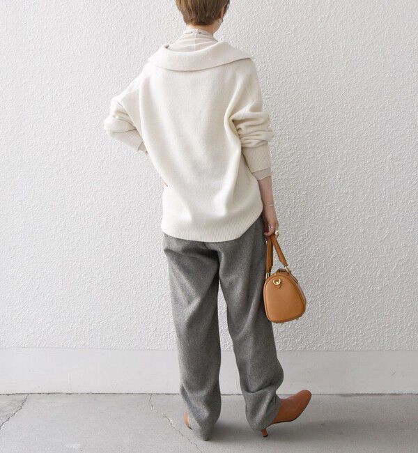 SHIPS any「SHIPS any: AQUA カシミヤ ミックス スキッパーカラー プルオーバー」|ニット・セーター|