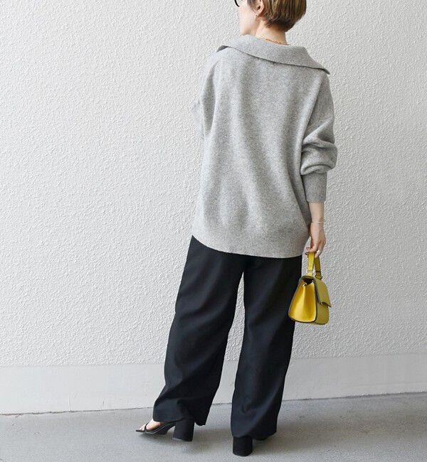 SHIPS any「SHIPS any: AQUA カシミヤ ミックス スキッパーカラー プルオーバー」|ニット・セーター|