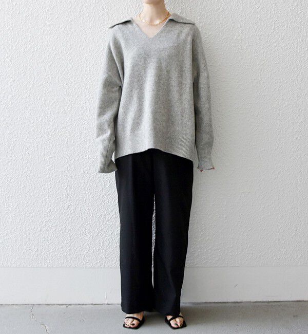 SHIPS any「SHIPS any: AQUA カシミヤ ミックス スキッパーカラー プルオーバー」|ニット・セーター|