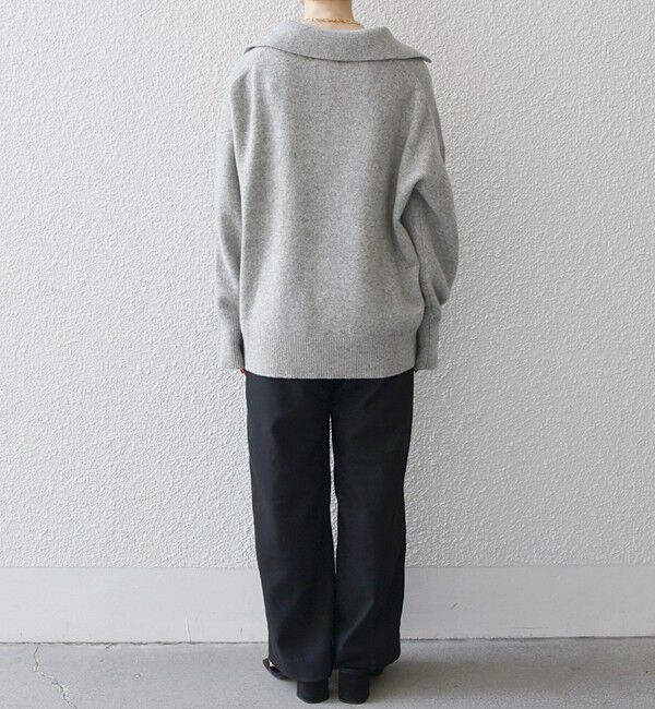 SHIPS any「SHIPS any: AQUA カシミヤ ミックス スキッパーカラー プルオーバー」|ニット・セーター|