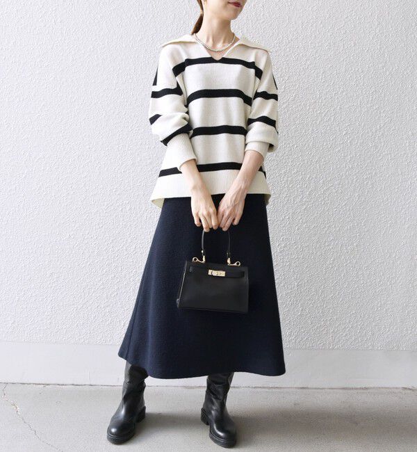 SHIPS any「SHIPS any: AQUA カシミヤ ミックス スキッパーカラー プルオーバー」|ニット・セーター|