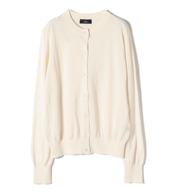 SHIPS for women「SHIPS Primary Navy Label:シルク カシミヤ クルーネック カーディガン」|カーディガン|オフホワイト