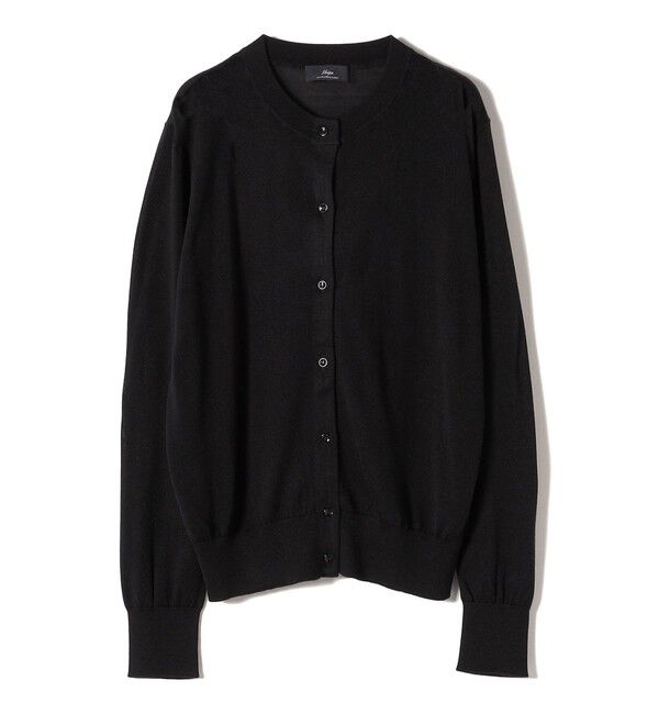 SHIPS for women「SHIPS Primary Navy Label:シルク カシミヤ クルーネック カーディガン」|カーディガン|ブラック