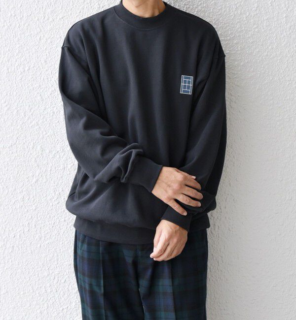 SHIPS any「【WEB限定】SHIPS any: アイビーライク ワンポイント 刺繍 ロゴ スウェット 24FW◇」|スウェット・ジャージ|ブラック