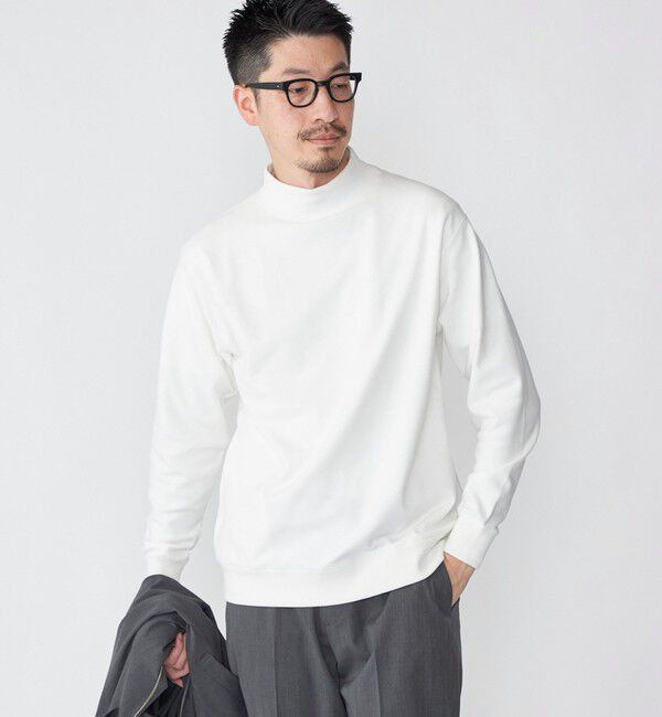 SHIPS「SHIPS: 〈吸湿発熱〉モイスチャー ウォーム モックネック プルオーバー」|Tシャツ・カットソー|ホワイト