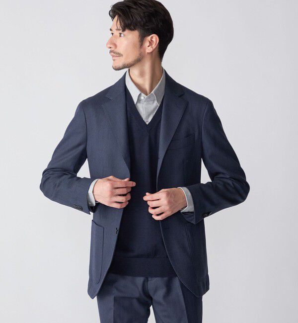 SHIPS「SHIPS:〈セットアップ対応/手洗い可能〉 バーズアイ ジャケット」|テーラードジャケット|