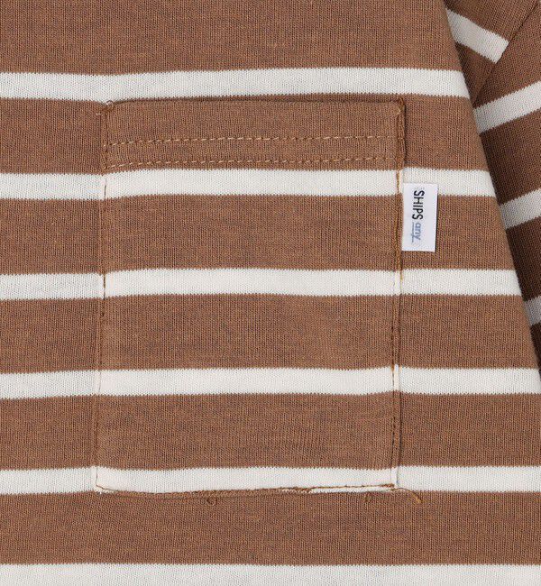 SHIPS any「SHIPS any: リンガーネック ボーダー 長袖 ポケット Tシャツ<KIDS>」|Tシャツ・カットソー|