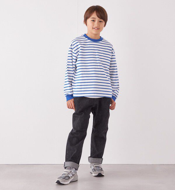 SHIPS any「SHIPS any: リンガーネック ボーダー 長袖 ポケット Tシャツ<KIDS>」|Tシャツ・カットソー|